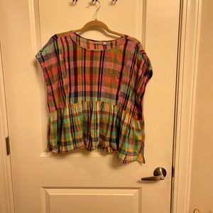 Anthropology- Holding Horses peplum top